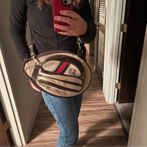 Vintage Handbags - Vintage Tennis Cover Upcycle to Crossbody bag ABC Wide World of Sports 1960s